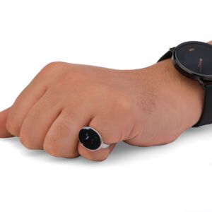 خاتم ملكي اسود معرق