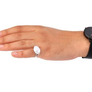 شنكارفضه ابيض معرق خط بيضاوي-متجر فونيم