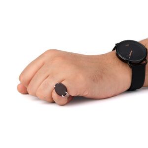 خاتم شنكار فضه فص بني غامق-متجرفونيم