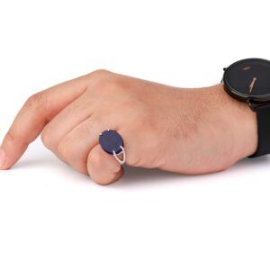 شنكار فضه حجر كريم كحلي بيضاوي-متجر فونيم