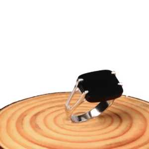 خاتم فضة شنكار مربع اسود