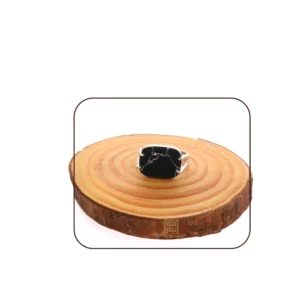 خاتم فضة شنكار مربع اسود معرق