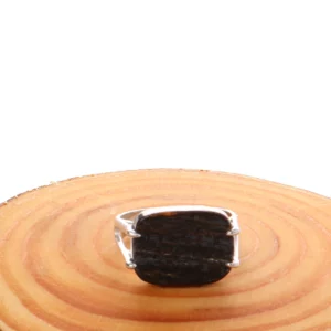 خاتم فضة شنكار مربع بني