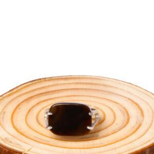 خاتم فضة شنكار مربع كبدي