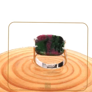 خاتم فضة شنكار مربع تفاحي مشجر