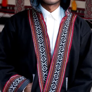 فروة جوخ تدبل فيس سدو أسود رصاصي