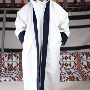 فروة جوخ شتوي دبل فيس رصاصي كحلي شال